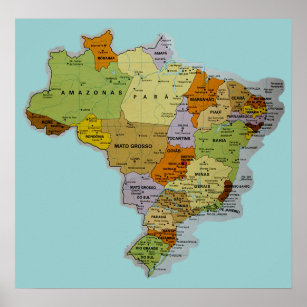 Poster de la carte brésilienne