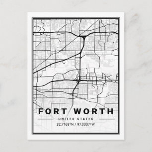 Poster de la carte de Fort Worth Texas USA Travel