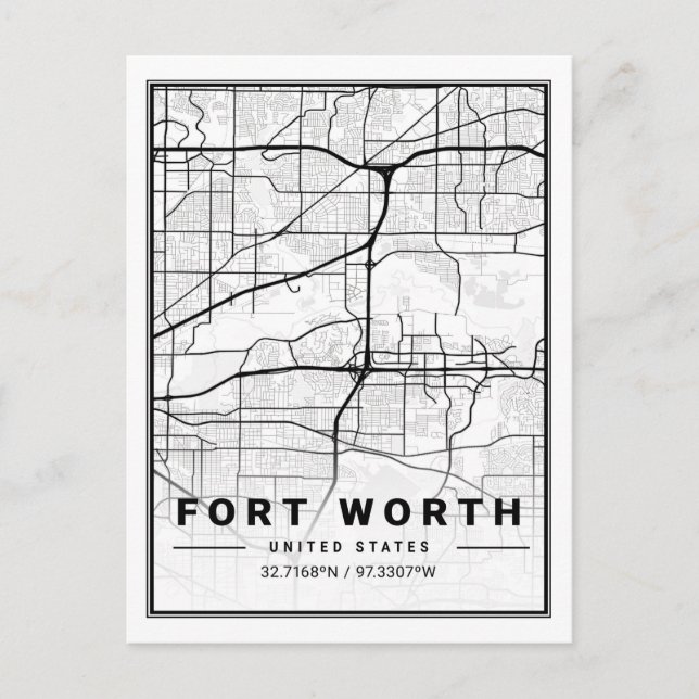 Poster de la carte de Fort Worth Texas USA Travel  (Devant)