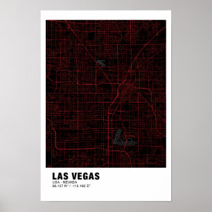 Poster de la carte de Las Vegas - Nevada Carte noi