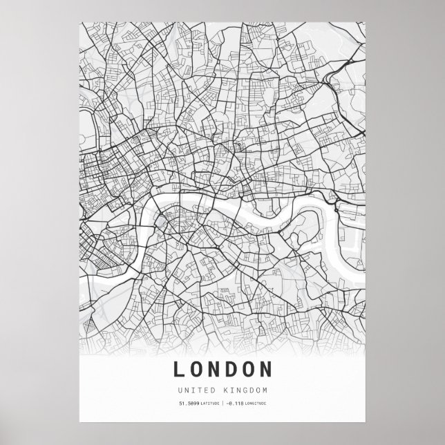 Poster de la carte de Londres (Devant)