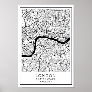 Poster de la carte de Londres - London Wall Art