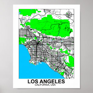Poster de la carte de Los Angeles
