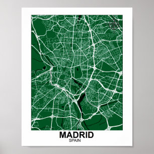 Poster de la carte de Madrid