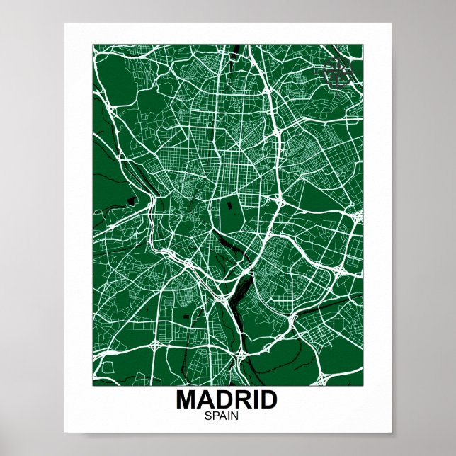 Poster de la carte de Madrid (Devant)