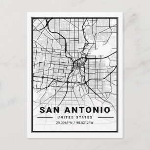 Poster de la carte de San Antonio Texas USA Travel