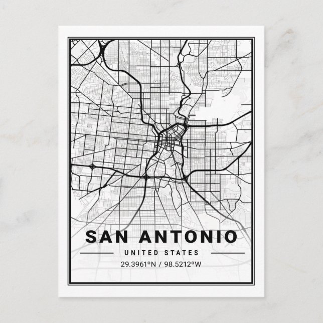 Poster de la carte de San Antonio Texas USA Travel (Devant)