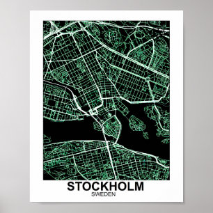 Poster de la carte de Stockholm