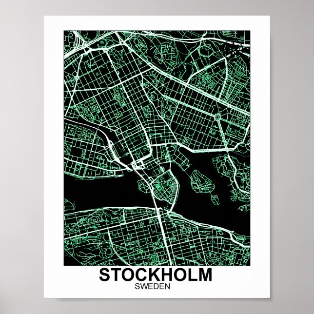 Poster de la carte de Stockholm (Devant)