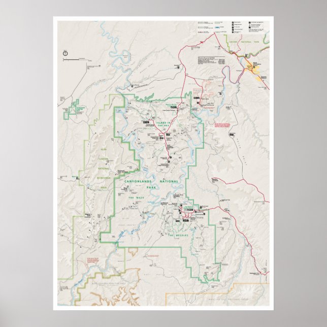 Poster de la carte des Canyonlands (Utah) (Devant)