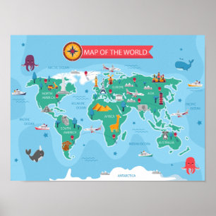 Poster de la carte des enfants du monde