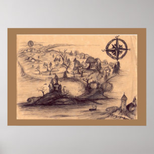 Poster de la carte des terres de l'Imaginaire