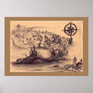 Poster de la carte des terres de l'Imaginaire