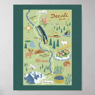 Poster de la carte du village de Denali