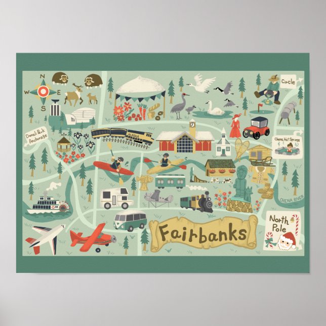 Poster de la carte Fairbanks (Devant)