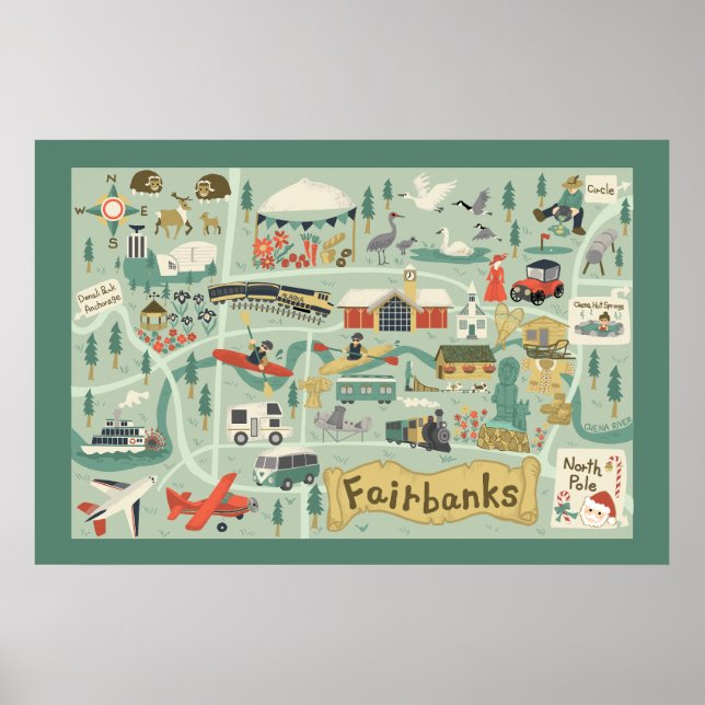 Poster de la carte Fairbanks (Devant)