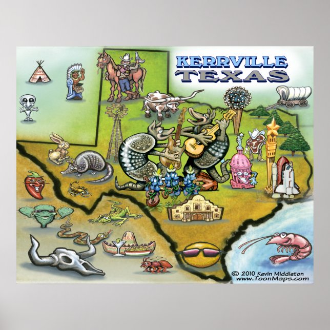 Poster de la carte Kerrville TEXAS (Devant)