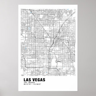 Poster de la carte Las Vegas - Nevada Carte blanch