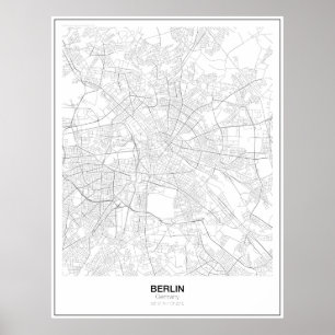 Poster de la carte minimaliste Berlin, Allemagne (