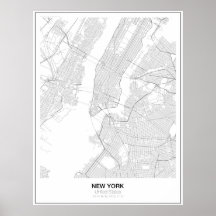 Poster de la carte minimaliste de New York