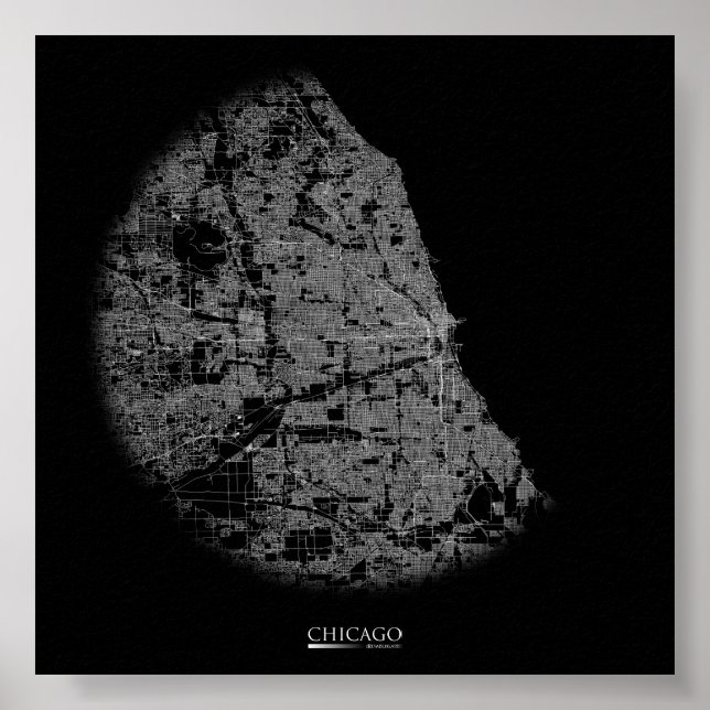 Poster de la carte routière de Chicago (Devant)