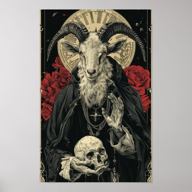 Poster de la carte Tarot Art Nouveau Satanic Chèvr (Devant)