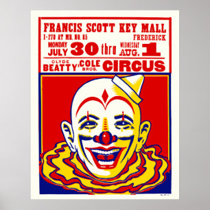 Poster de la carte vintage Circus Window