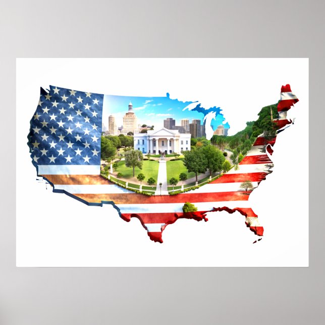 Poster de la carte Wall Art USA (Devant)