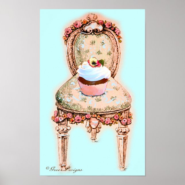 Poster de la chaise Cupcake et Victorian (Devant)