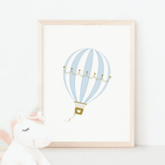 Poster de la chambre Blue Hot Air Balloon Nursery