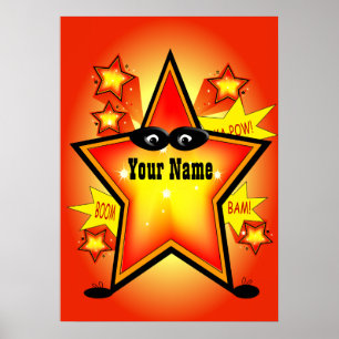 Poster de la chambre des enfants Star Superhero