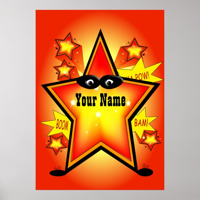 Poster de la chambre des enfants Star Superhero (Devant)