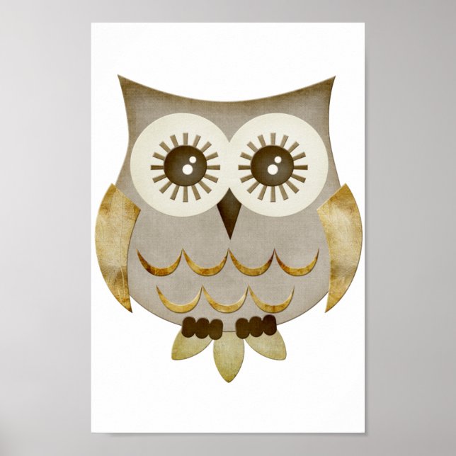 Poster de la chouette aux yeux larges (Devant)