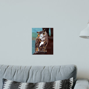 Poster de la Chouette Brown et blanche