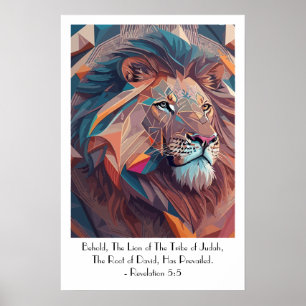 Poster de la citation de la Bible Le Lion de Juda 