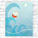 Poster de la citation de Shakespeare<br><div class="desc">Vers des eaux sans sentiers,  des côtes sans rêves. Shakespeare. Un voilier est assis au sommet d'une vague océanique sous un ciel étoilé. Parfait pour les marins,  les voyageurs et les aventuriers partout.</div>