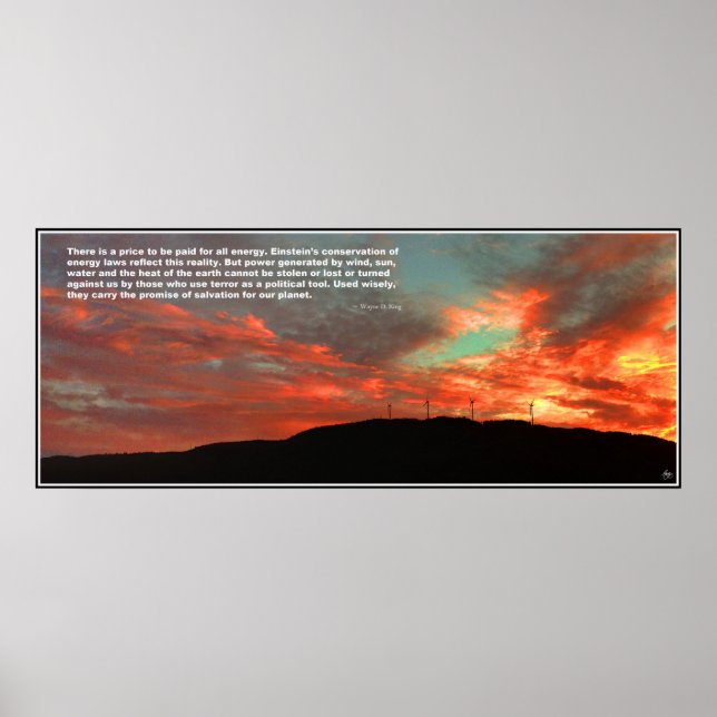 Poster de la citation du coucher du soleil de la f (Devant)