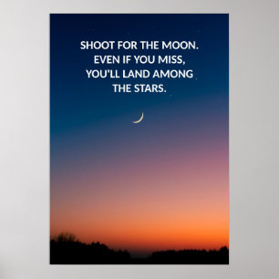 Poster de la citation Motivational Moon Photograph