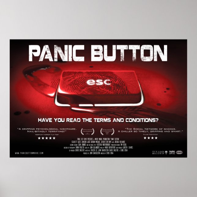 Poster de la clé de sang du bouton de panique (Devant)