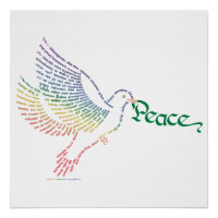 Poster de la colombe de la paix mondiale