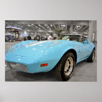 Poster de la Corvette Bleue Bébé