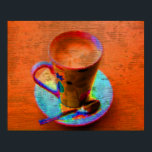Poster de la Coupe du Café Pop Art<br><div class="desc">Poster d'art pop superbe Impression d'une tasse de café. Imprimé très coloré et très beau dans une cuisine,  un coin petit-déjeuner,  une cafétéria ou un bureau.</div>