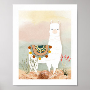 Poster de la crèche Boho Llama