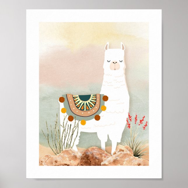 Poster de la crèche Boho Llama (Devant)