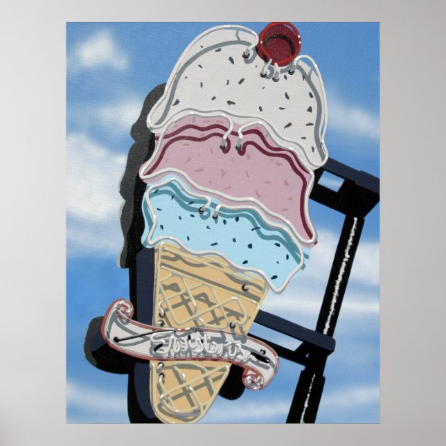 Poster de la crème glacée Twisters sur la Route 66 (Devant)