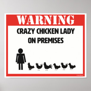 Poster de la dame de poulet fou