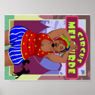 Poster de la dame portée par le cirque