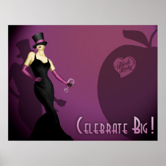 Poster de la dame rose Vin