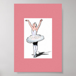 Poster de la danseuse de ballet rose Ballerina