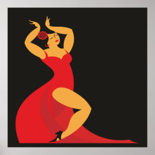 Poster de la danseuse de flamenco Lg.